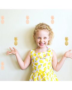 Muurstickers Ananas Goud Roze Pöm le Bonhomme 