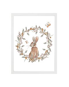 Kinderposter Bosdieren Konijn Aquarel Little Dreamzzz met Vlinders
