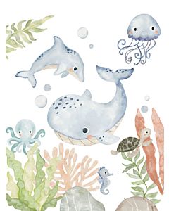 Kinderposter Dieren in de Oceaan Little Dreamzzz