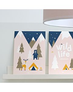 Kinderposter Wild Life Oudroze A3 ANNIdesign