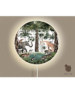 Ronde Wandlamp Animal Kingdom 35 cm (Ø) Kikki Belle aan