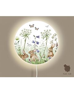 Ronde Wandlamp in het Veld 35 cm (Ø)  Kikki Belle aan