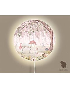 Ronde Wandlamp Eenhoorn Roze 35 cm (Ø) Kikki Belle