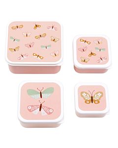Set Snackboxen Vlinders Roze A Little Lovely Company Bovenaanzicht